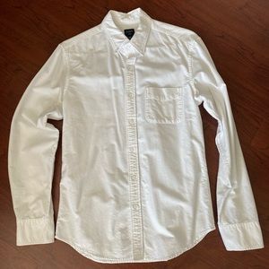 J.Crew Flex Button Down Oxford Shirt - White; Medium